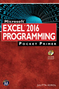 Microsoft Excel 2016 Programming Pocket Primer Book Cover
